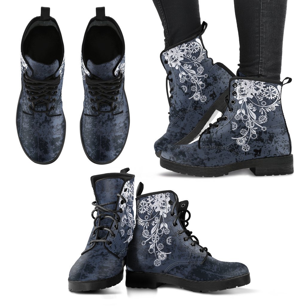 Boots Ethniques Femme Grise et Blanche